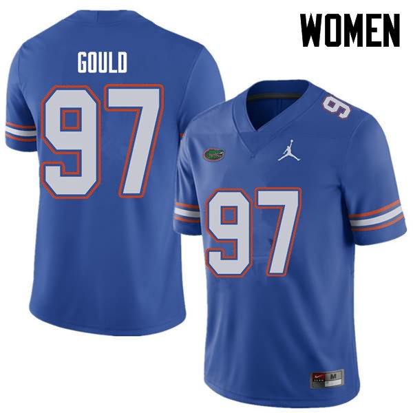 NCAA Florida Gators Jon Gould Women's #97 Jordan Brand Royal Stitched Authentic College Football Jersey TSE1264VB